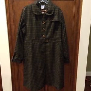 Press All The Right Buttons Plaid Coat Black Brown